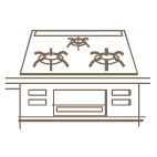 ３口センサー付きガスコンロ取付工事