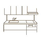 システムキッチン搬入組付工事